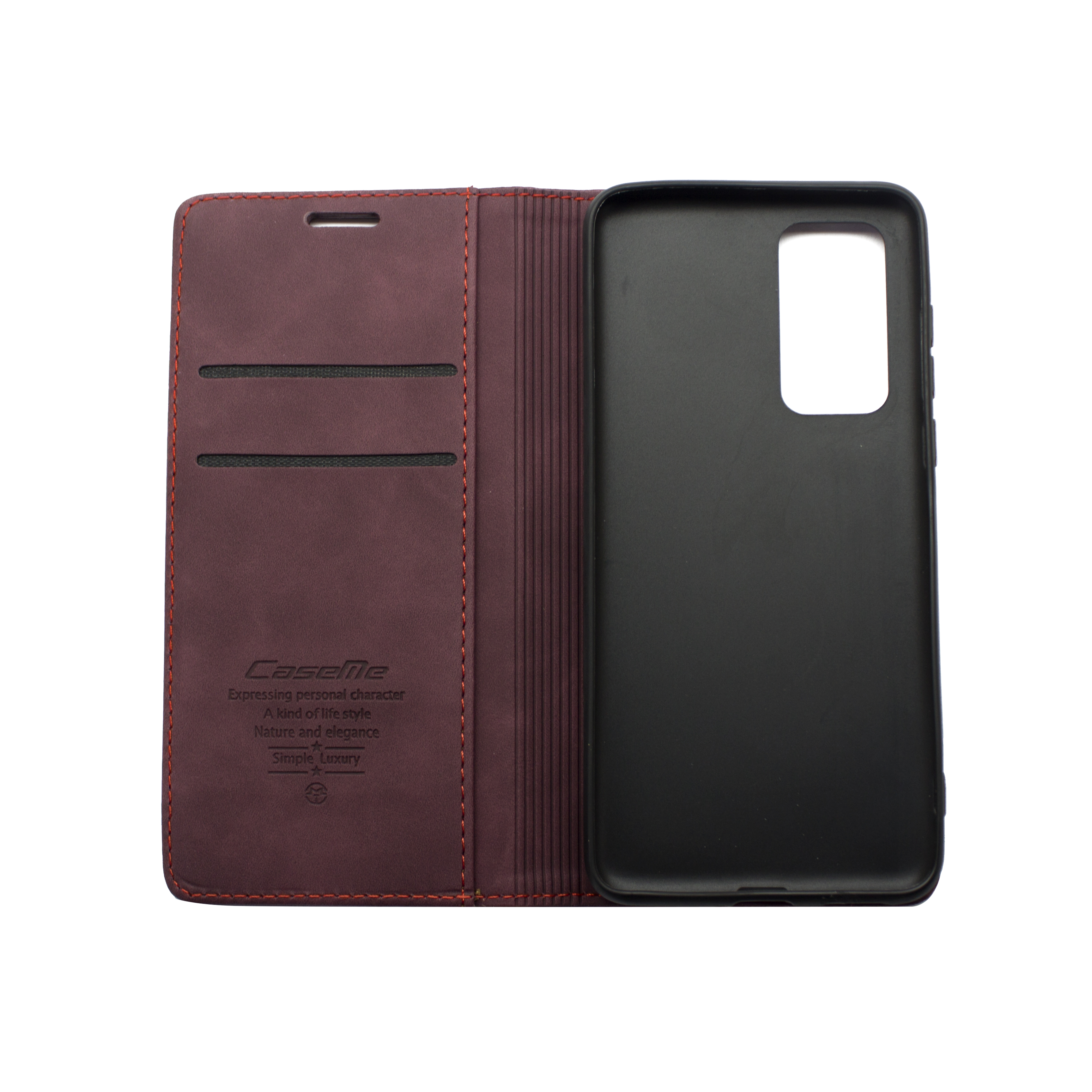 Futrola LEATHER RETRO FLIP za Huawei P40 bordo