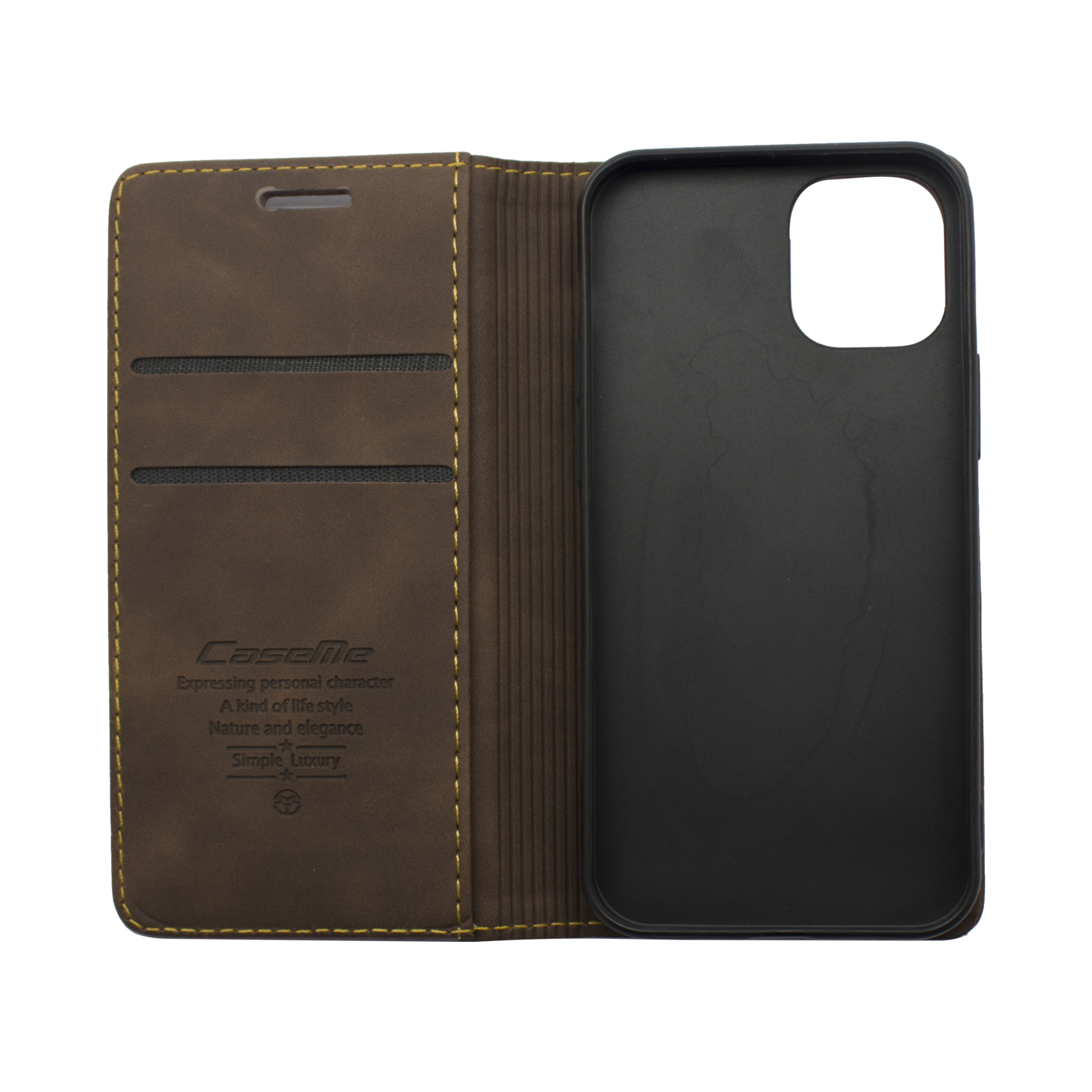 Futrola LEATHER RETRO FLIP za Iphone 12 Pro Max (6.7) tamno braon