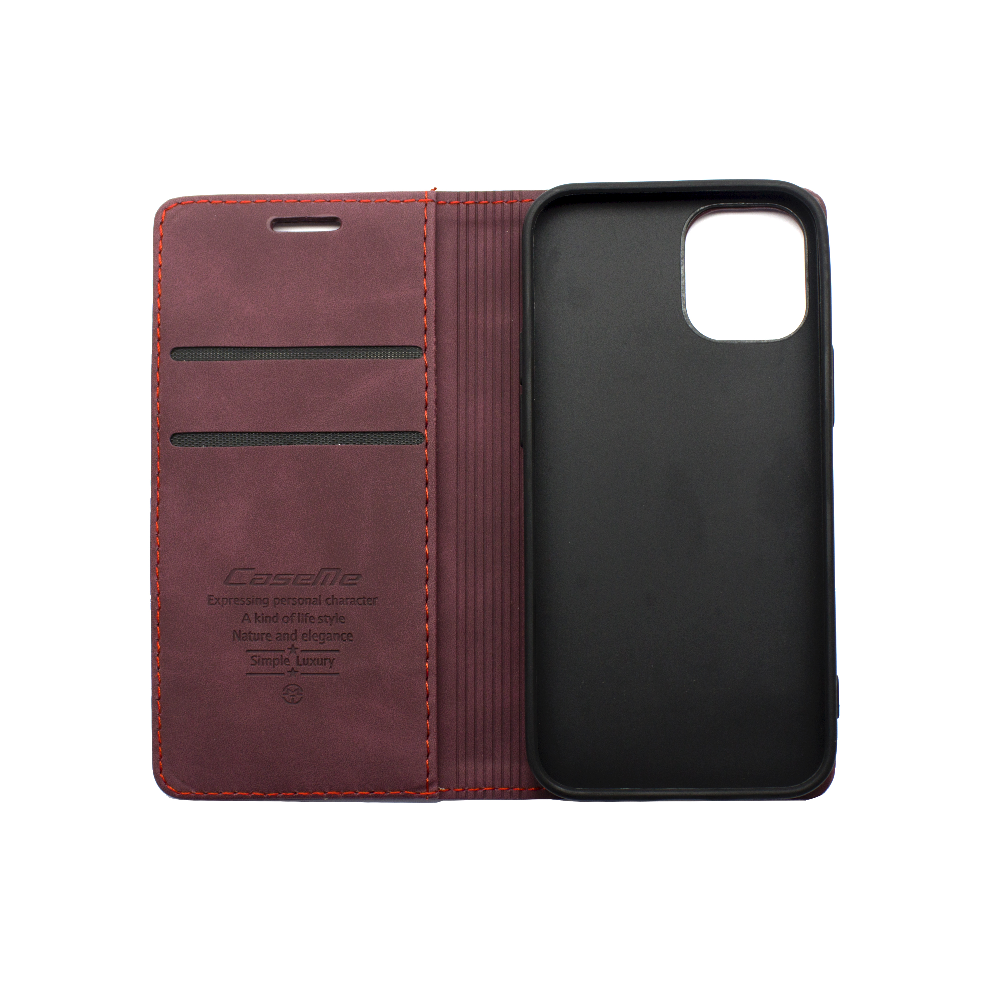 Futrola LEATHER RETRO FLIP za Iphone 12 Mini (5.4) bordo