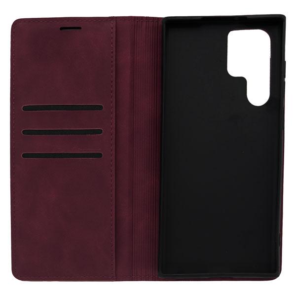 Futrola LEATHER RETRO FLIP za Samsung S22 Ultra bordo