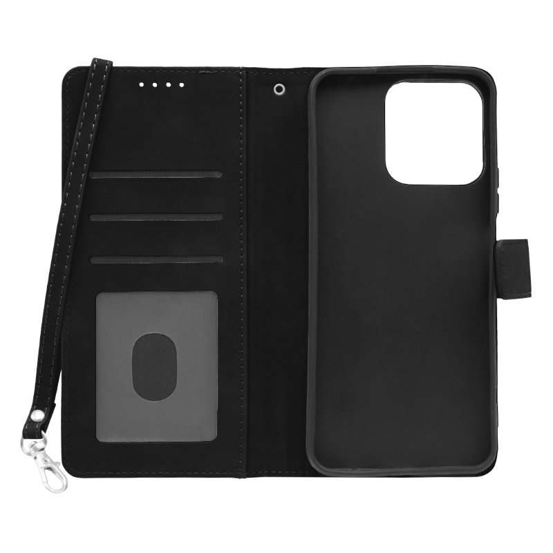 Futrola LEATHER LUX FLIP za Huawei Honor X7C crna