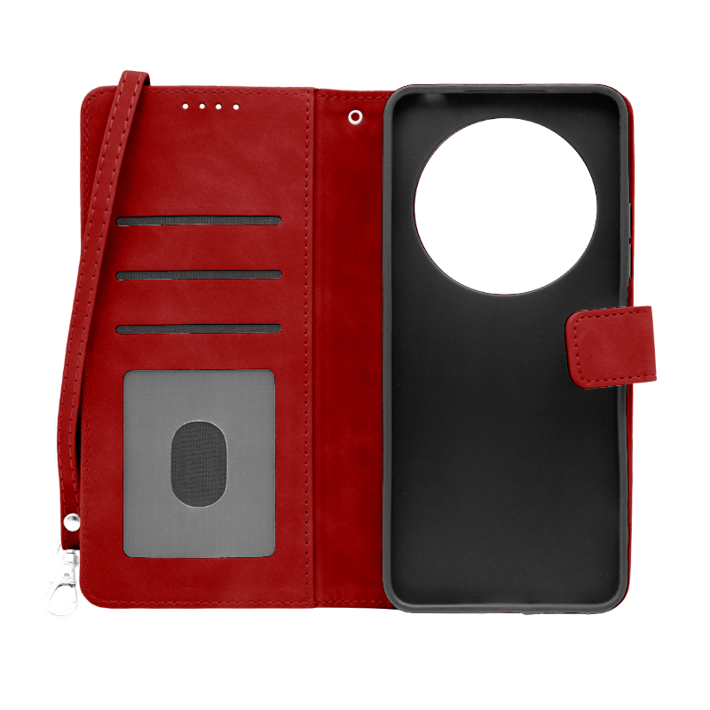 Futrola LEATHER LUX FLIP za Xiaomi Redmi 14C crvena