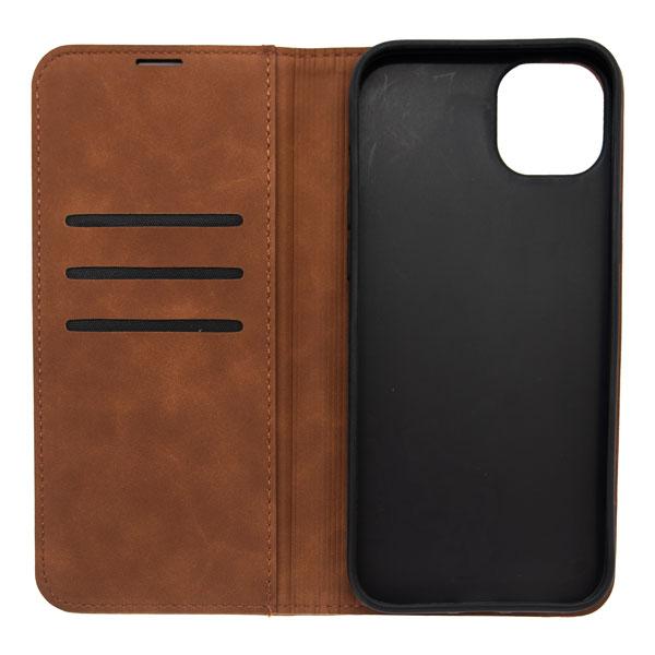 Futrola LEATHER RETRO FLIP za Iphone 14 Plus tamno braon