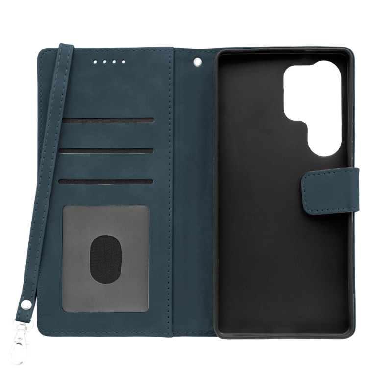 Futrola LEATHER LUX FLIP za Samsung S25 Ultra plava