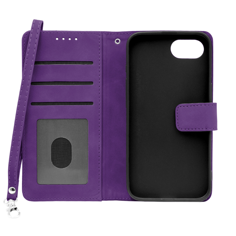 Futrola LEATHER LUX FLIP za Iphone 16E ljubicasta