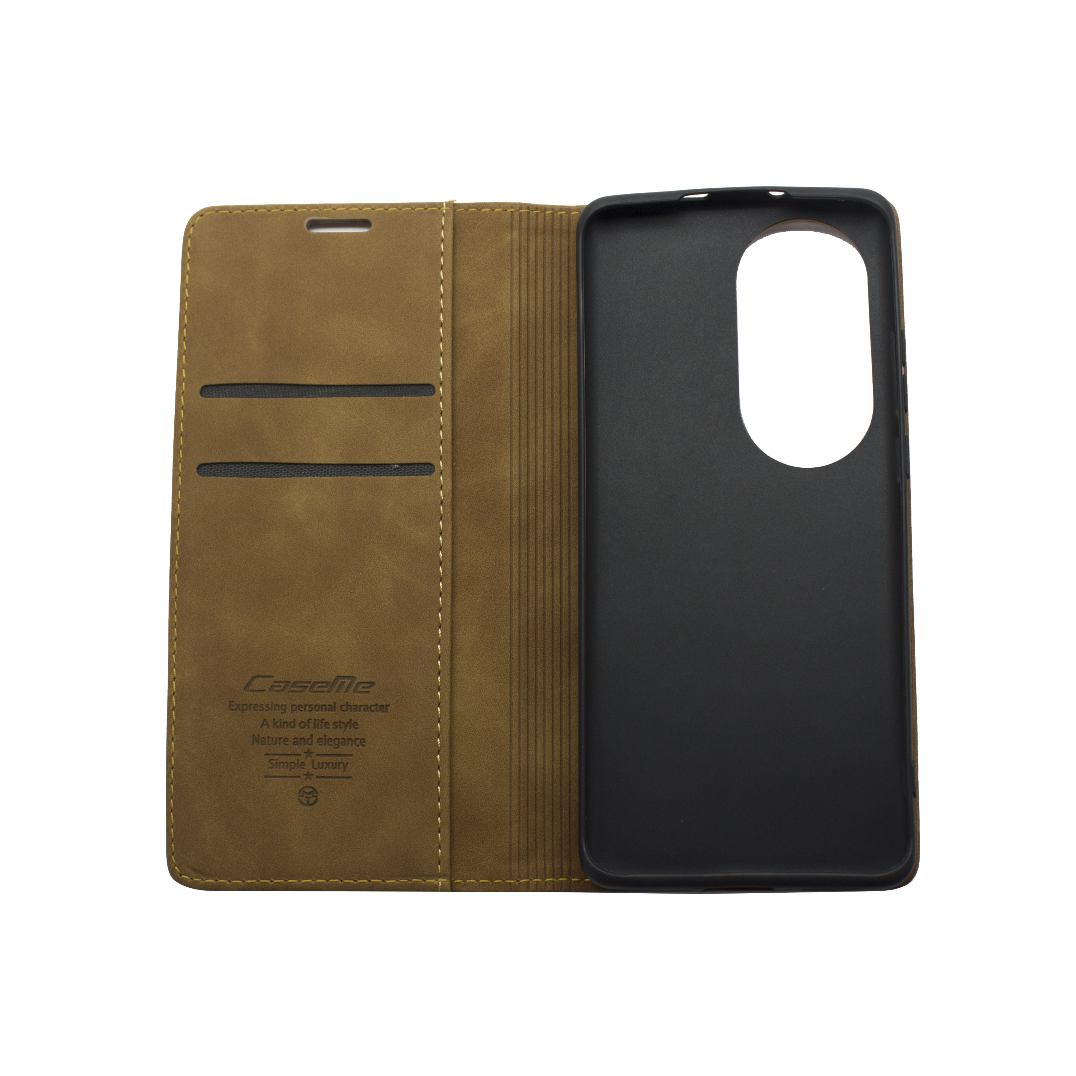 Futrola LEATHER RETRO FLIP za Huawei P50 Pro svetlo braon